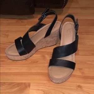 Black Franco Sarto Wedges